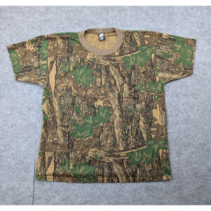 Vintage Ace Sportswear Camo Shirt Mens Large Single Stitch Tree Bark Streetwear